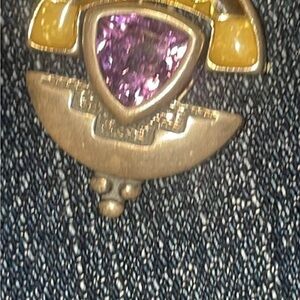Carolyn Pollack Gold and Purple Pendant necklace Sterling silver